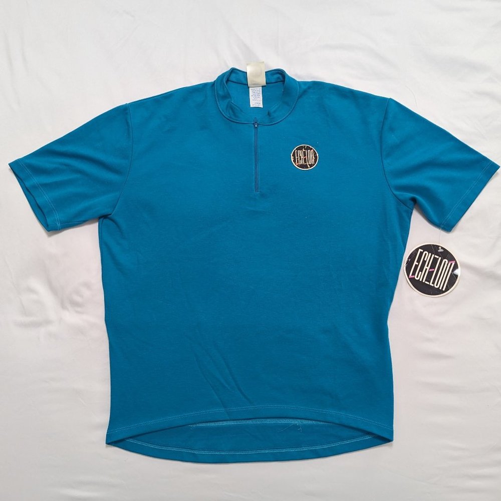 Nike Vintage Cycling shirt 90's Echelon Sz. Large Cerulean Blue